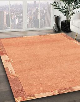 Abstract Orange Modern Rug in Family Room, abs3075