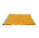 Sideview of Machine Washable Abstract Yellow Modern Rug, wshabs3075yw