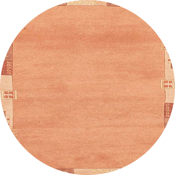 Round Abstract Orange Modern Rug, abs3075