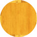 Round Abstract Yellow Modern Rug, abs3075yw