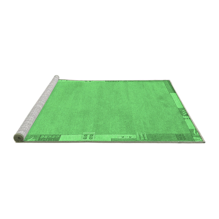 Sideview of Machine Washable Abstract Emerald Green Modern Area Rugs, wshabs3075emgrn