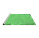 Sideview of Machine Washable Abstract Emerald Green Modern Area Rugs, wshabs3075emgrn