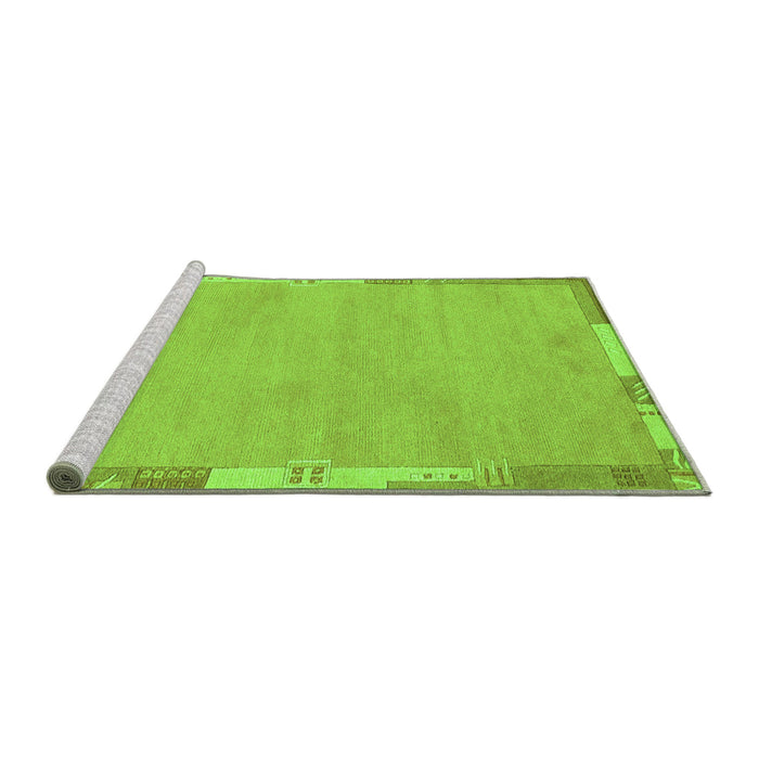 Sideview of Machine Washable Abstract Green Modern Area Rugs, wshabs3075grn