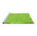 Sideview of Machine Washable Abstract Green Modern Area Rugs, wshabs3075grn