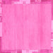 Square Machine Washable Abstract Pink Modern Rug, wshabs3075pnk