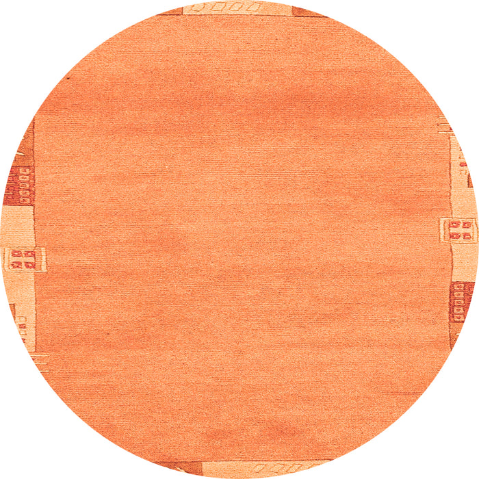 Round Abstract Orange Modern Rug, abs3075org
