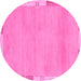 Round Abstract Pink Modern Rug, abs3075pnk