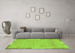 Machine Washable Abstract Green Modern Area Rugs in a Living Room,, wshabs3075grn