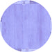 Round Abstract Blue Modern Rug, abs3075blu