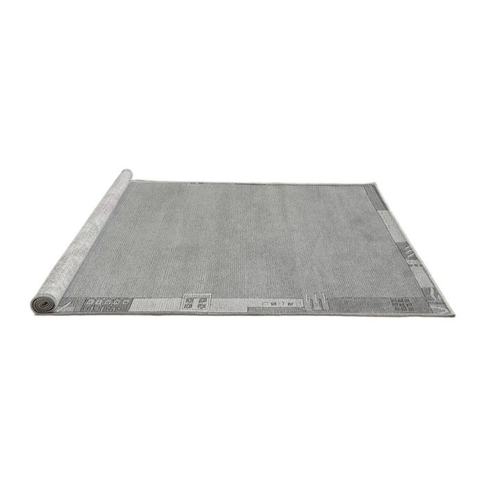Sideview of Machine Washable Abstract Gray Modern Rug, wshabs3075gry