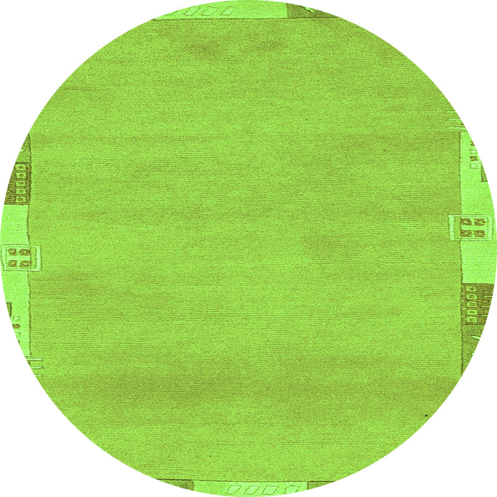 Round Abstract Green Modern Rug, abs3075grn
