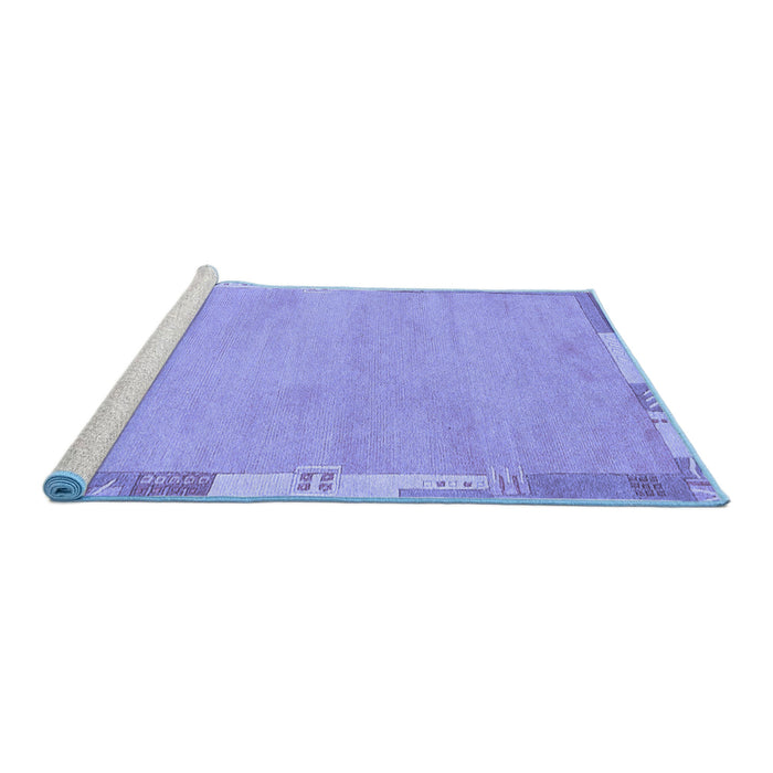 Sideview of Machine Washable Abstract Blue Modern Rug, wshabs3075blu