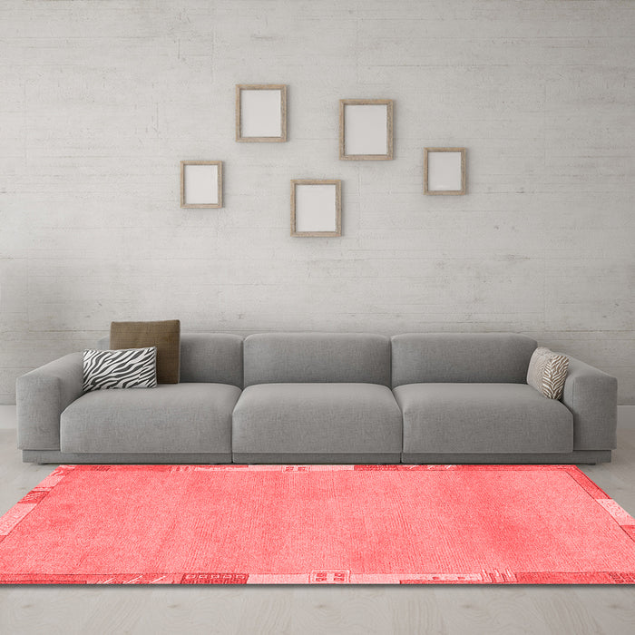 Modern Red Washable Rugs