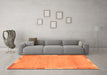 Machine Washable Abstract Orange Modern Area Rugs in a Living Room, wshabs3075org