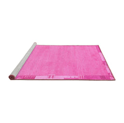 Sideview of Machine Washable Abstract Pink Modern Rug, wshabs3075pnk