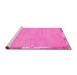 Sideview of Machine Washable Abstract Pink Modern Rug, wshabs3075pnk