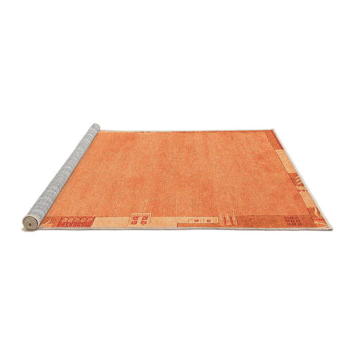 Sideview of Machine Washable Abstract Orange Modern Area Rugs, wshabs3075org