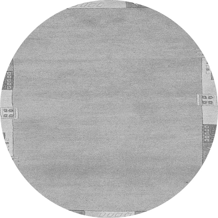 Round Abstract Gray Modern Rug, abs3075gry