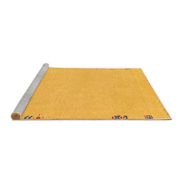 Sideview of Machine Washable Abstract Orange Rug, wshabs3076