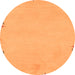 Round Machine Washable Abstract Orange Modern Area Rugs, wshabs3076org