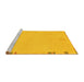 Sideview of Machine Washable Abstract Yellow Modern Rug, wshabs3076yw