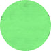 Round Machine Washable Abstract Emerald Green Modern Area Rugs, wshabs3076emgrn