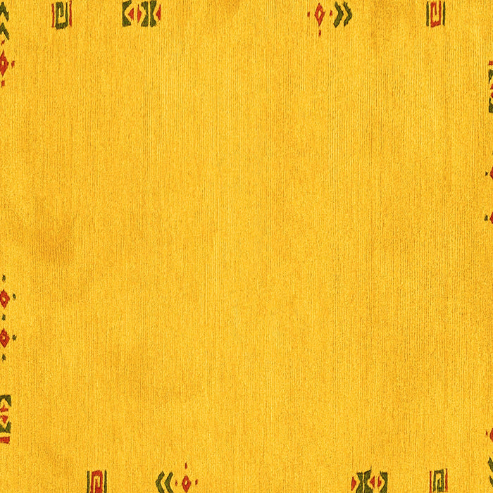 Square Machine Washable Abstract Yellow Modern Rug, wshabs3076yw