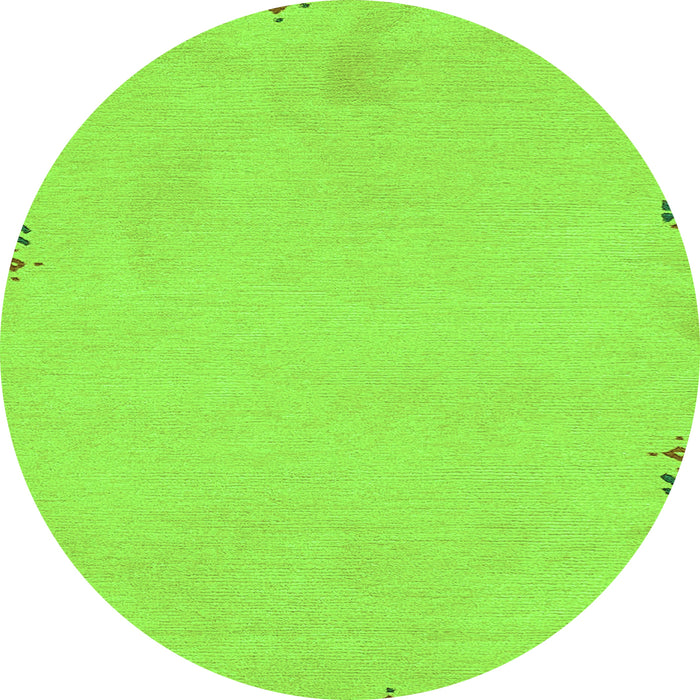 Round Abstract Green Modern Rug, abs3076grn