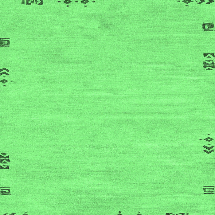 Square Machine Washable Abstract Emerald Green Modern Area Rugs, wshabs3076emgrn