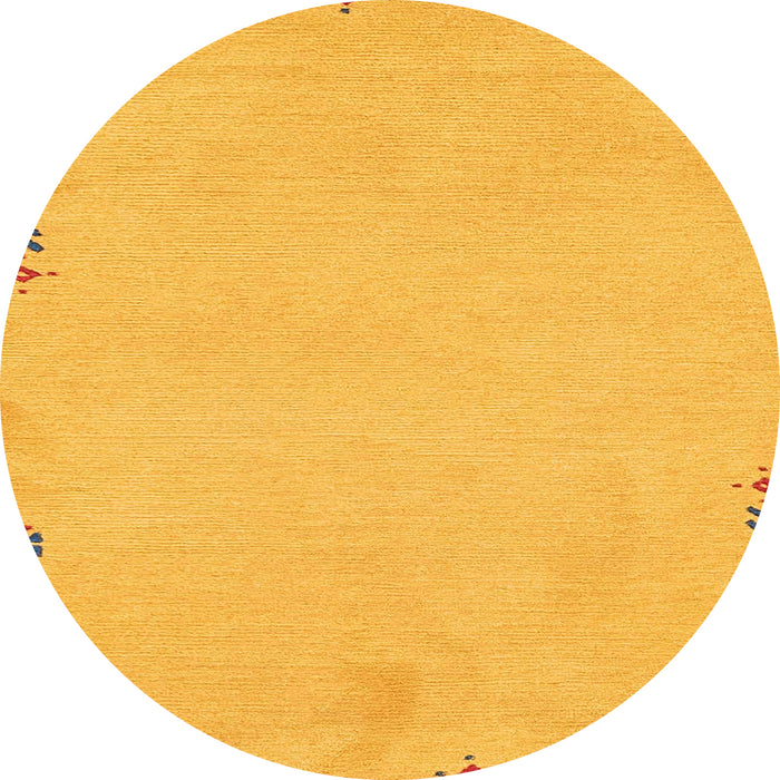 Round Abstract Orange Modern Rug, abs3076