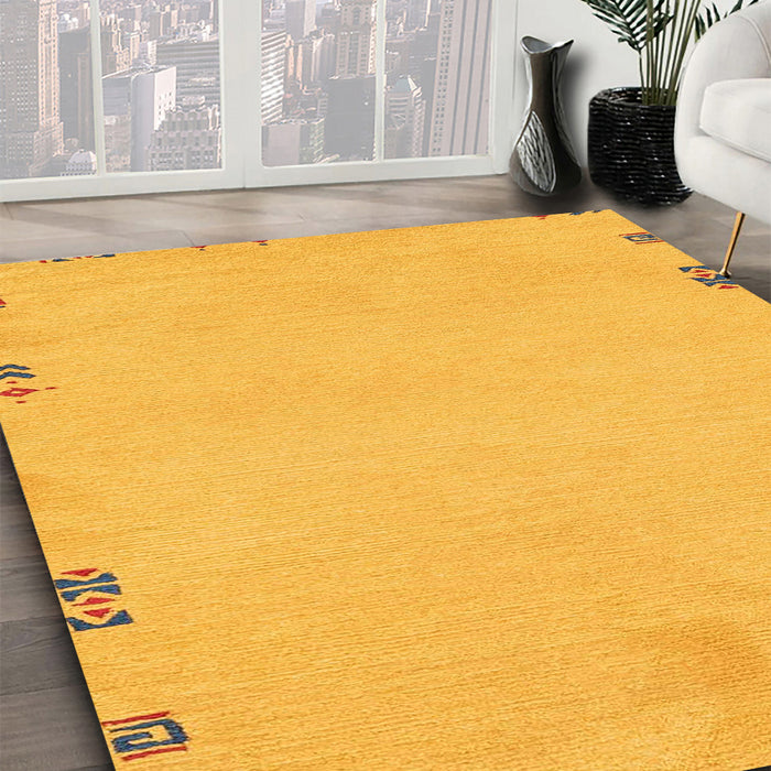 Abstract Orange Modern Rug in Family Room, abs3076