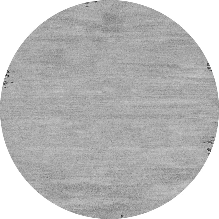 Round Machine Washable Abstract Gray Modern Rug, wshabs3076gry