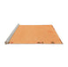 Sideview of Machine Washable Abstract Orange Modern Area Rugs, wshabs3076org