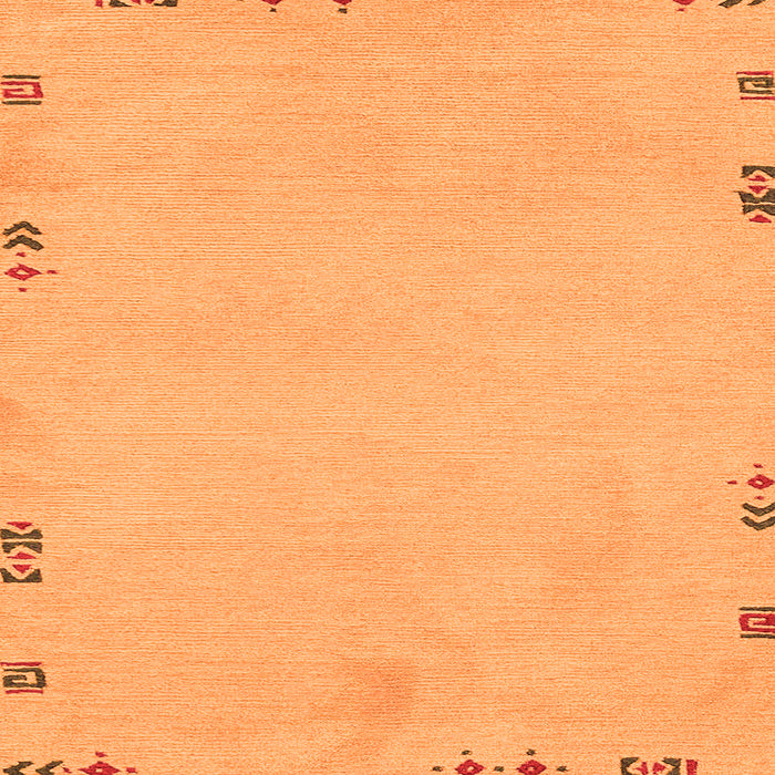 Square Machine Washable Abstract Orange Modern Area Rugs, wshabs3076org