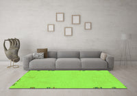 Machine Washable Abstract Green Modern Rug, wshabs3076grn