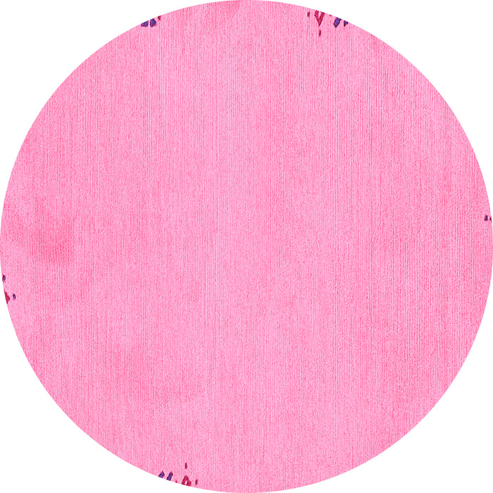 Round Abstract Pink Modern Rug, abs3076pnk