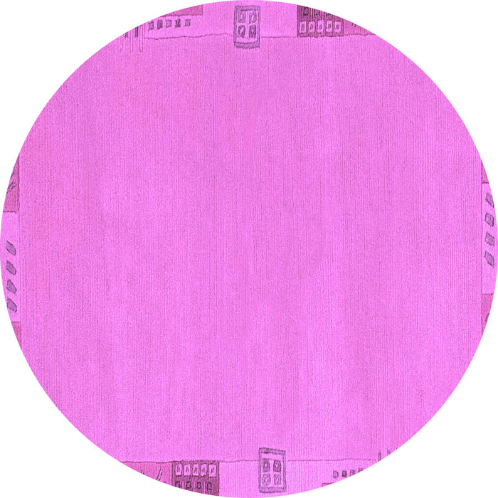 Round Machine Washable Abstract Purple Modern Area Rugs, wshabs3077pur