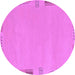 Round Abstract Purple Modern Rug, abs3077pur