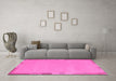 Machine Washable Abstract Pink Modern Rug in a Living Room, wshabs3077pnk