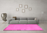 Machine Washable Abstract Pink Modern Rug, wshabs3077pnk