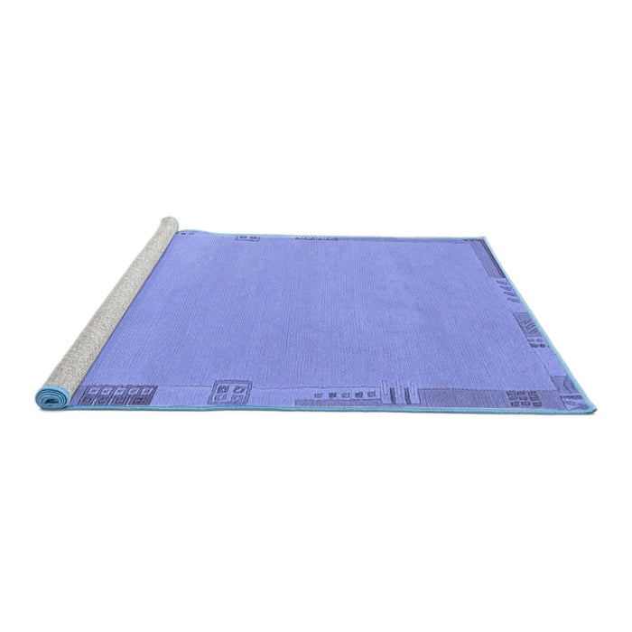 Sideview of Machine Washable Abstract Blue Modern Rug, wshabs3077blu
