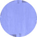 Round Machine Washable Abstract Blue Modern Rug, wshabs3077blu