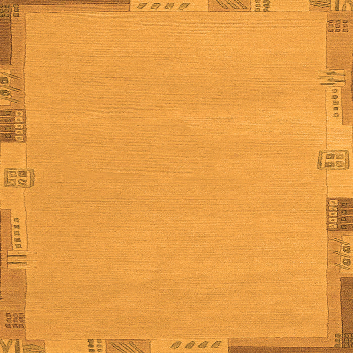 Square Machine Washable Abstract Orange Modern Area Rugs, wshabs3077org