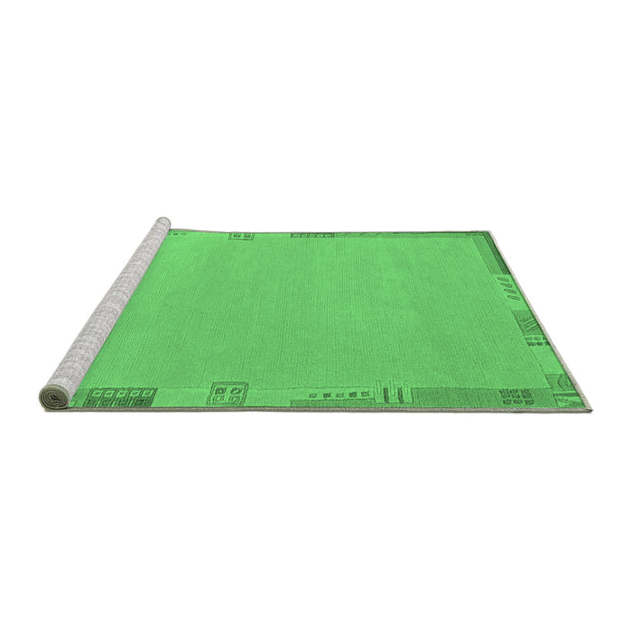 Sideview of Machine Washable Abstract Emerald Green Modern Area Rugs, wshabs3077emgrn