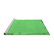 Sideview of Machine Washable Abstract Emerald Green Modern Area Rugs, wshabs3077emgrn