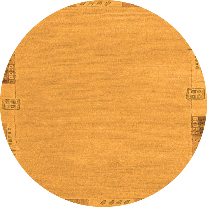 Round Abstract Orange Modern Rug, abs3077org