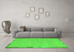 Machine Washable Abstract Green Modern Area Rugs in a Living Room,, wshabs3077grn