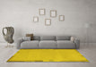 Machine Washable Abstract Yellow Modern Rug in a Living Room, wshabs3077yw