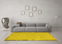 Machine Washable Abstract Yellow Modern Rug, wshabs3077yw