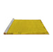 Sideview of Machine Washable Abstract Yellow Modern Rug, wshabs3077yw